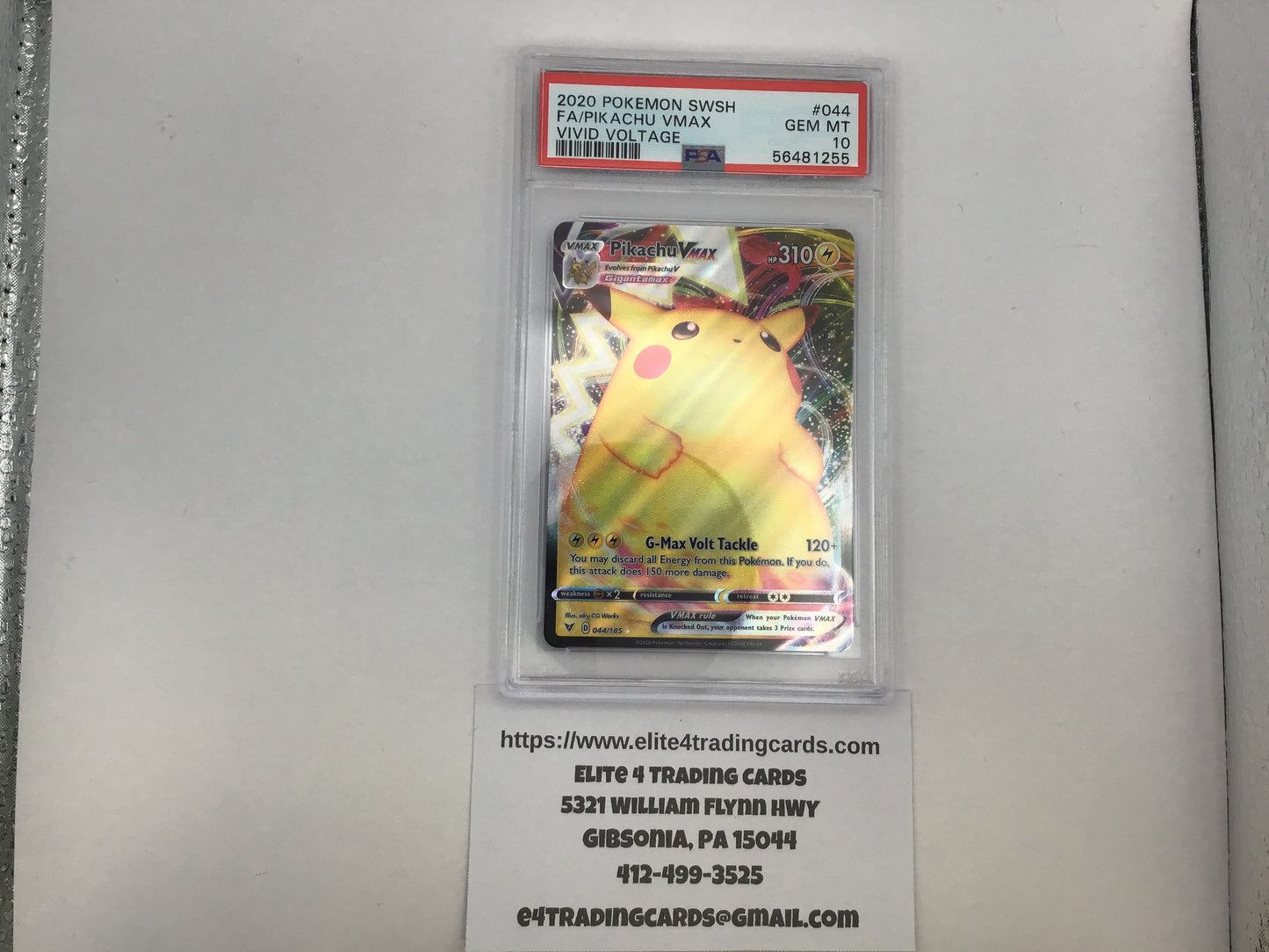 Pikachu VMAX #44 Pokemon Vivid Voltage (PSA 10)