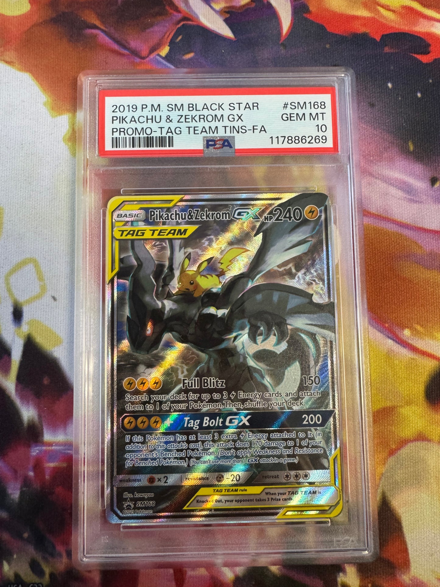 Pikachu & Zekrom GX #SM168 Pokemon Promo PSA 10