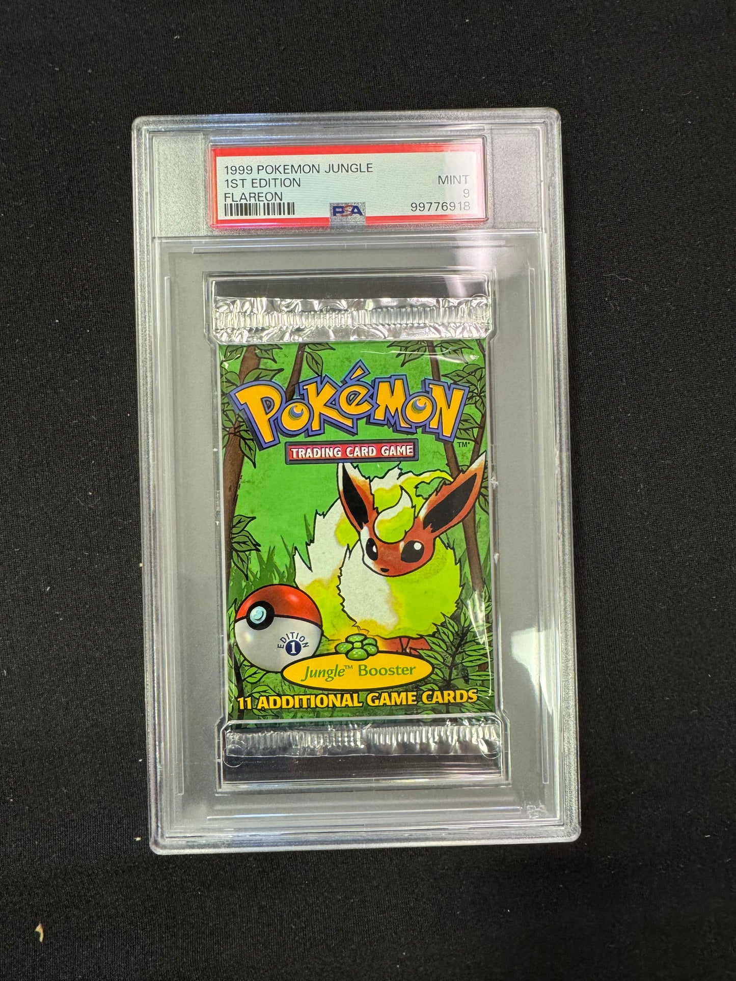 1999 Pokemon 1st Edition Jungle Booster Pack PSA 9 Mint Flareon WOTC