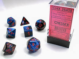 CHX 26458 Polyhedral 7-Die Gemini Black-Starlight /red Numbers Set Of 7 Dice Chessex