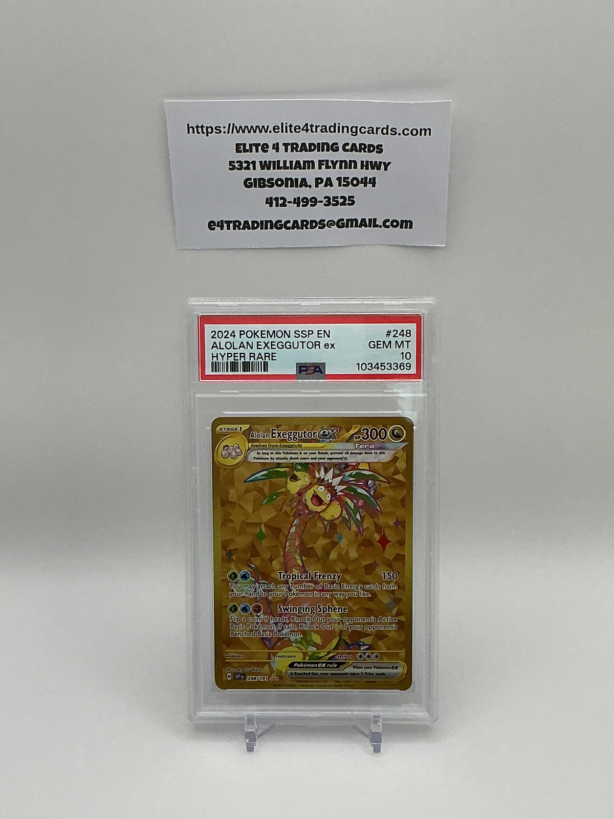 Alolan Exeggutor ex #248 Surging Sparks (PSA 10)