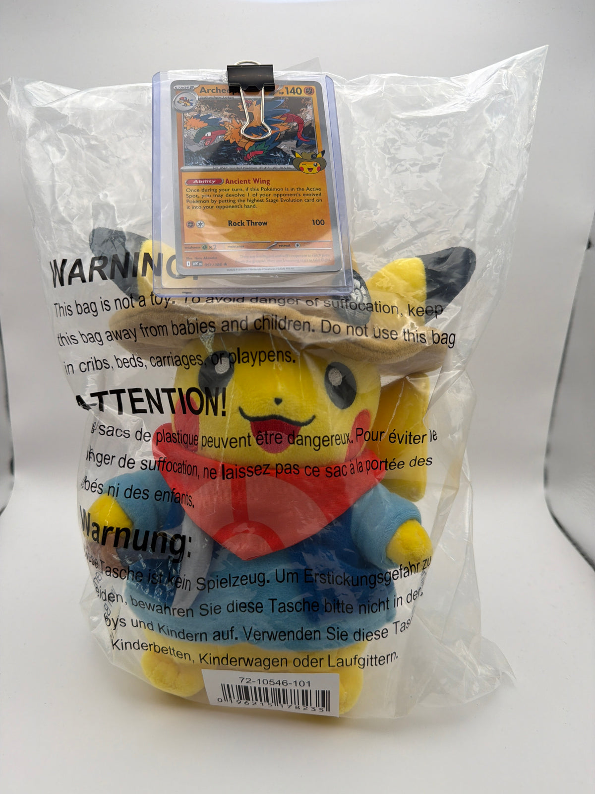 Pokémon Fossil Museum: Excavator Pikachu Plush - 8 ¼ In. + Archeops - 051 (Fossil Museum Exclusive) Bundle