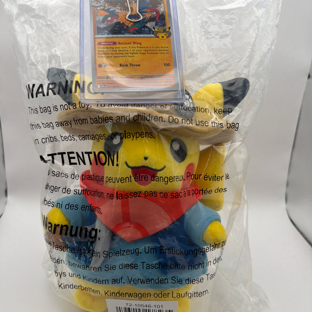 Pokémon Fossil Museum: Excavator Pikachu Plush - 8 ¼ In. + Archeops - 051 (Fossil Museum Exclusive) Bundle