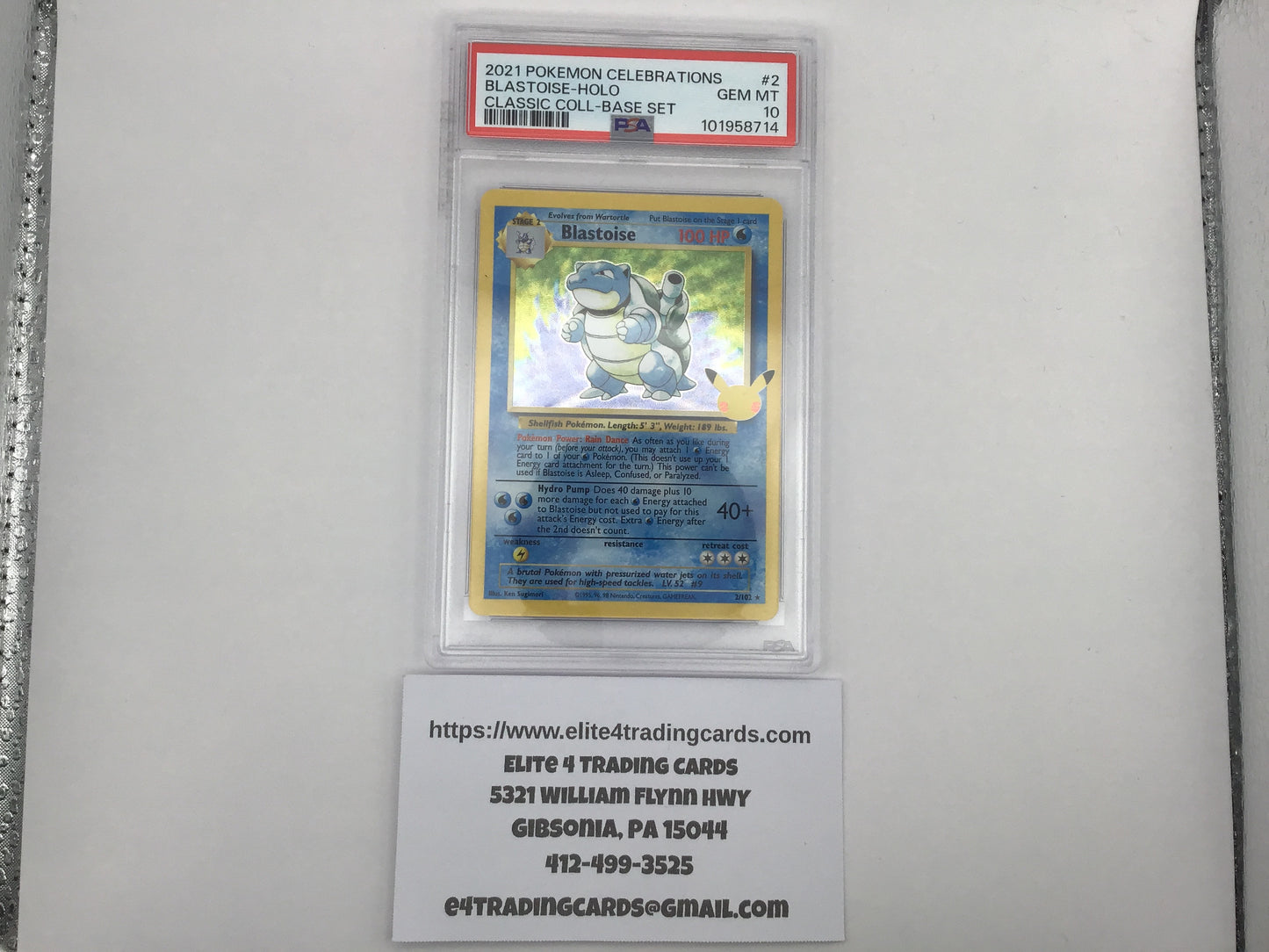 Blastoise #2 Pokemon Celebrations (PSA 10)