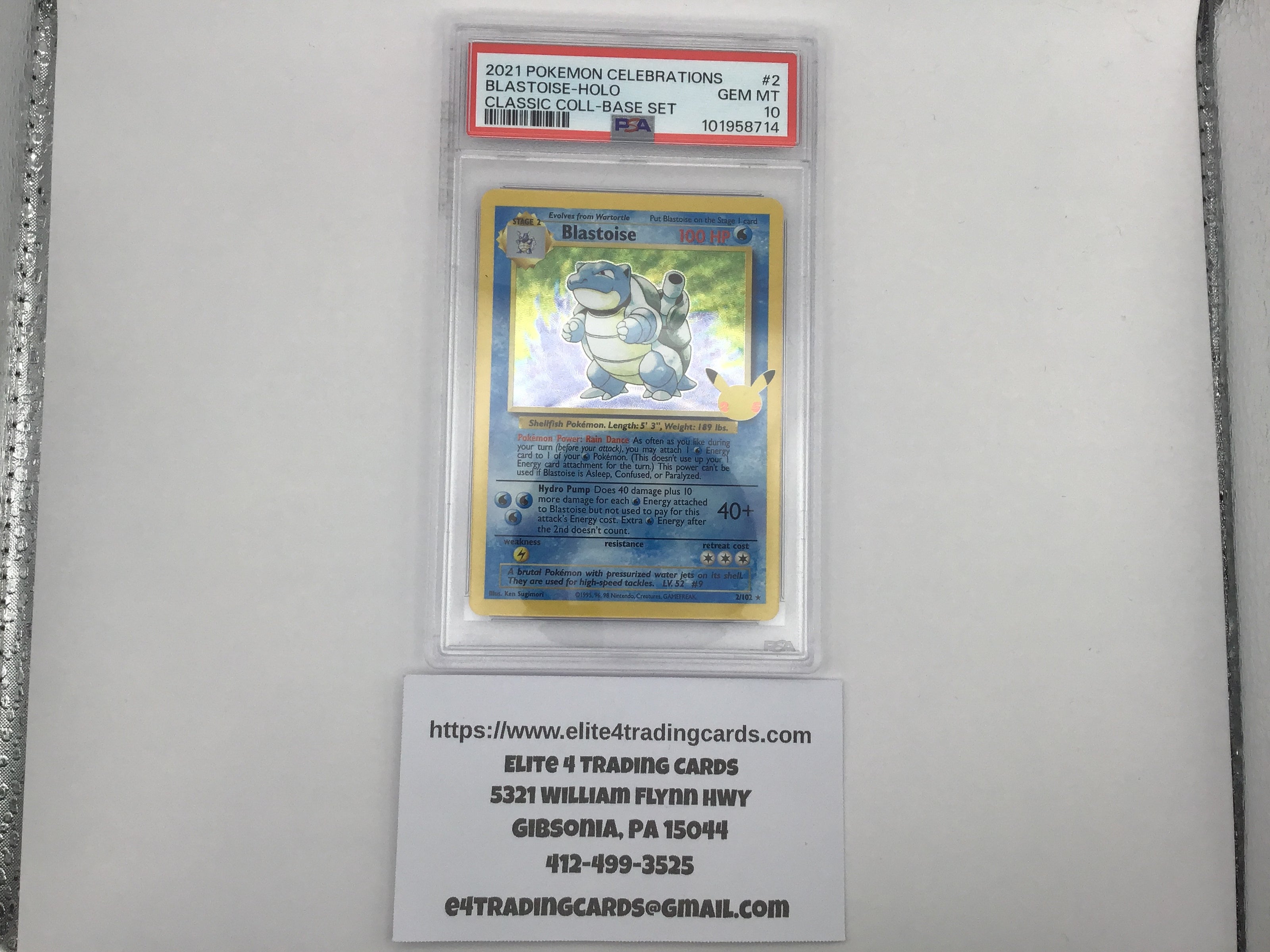 Blastoise #2 Pokemon Celebrations (PSA 10)