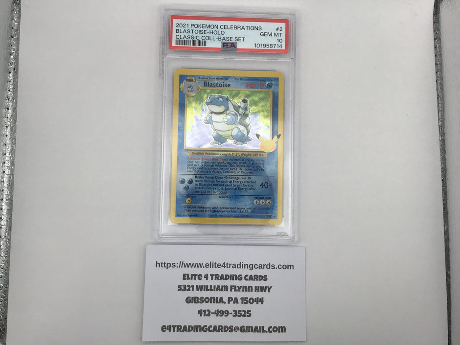 Blastoise #2 Pokemon Celebrations (PSA 10)