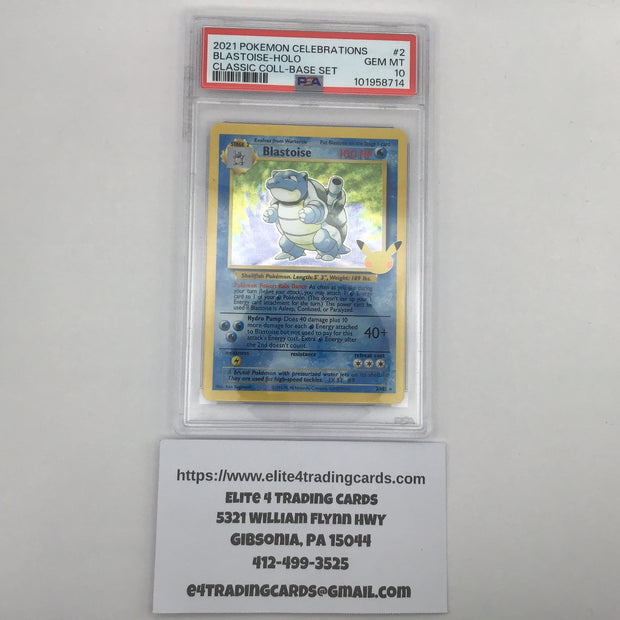 Blastoise #2 Pokemon Celebrations (PSA 10)