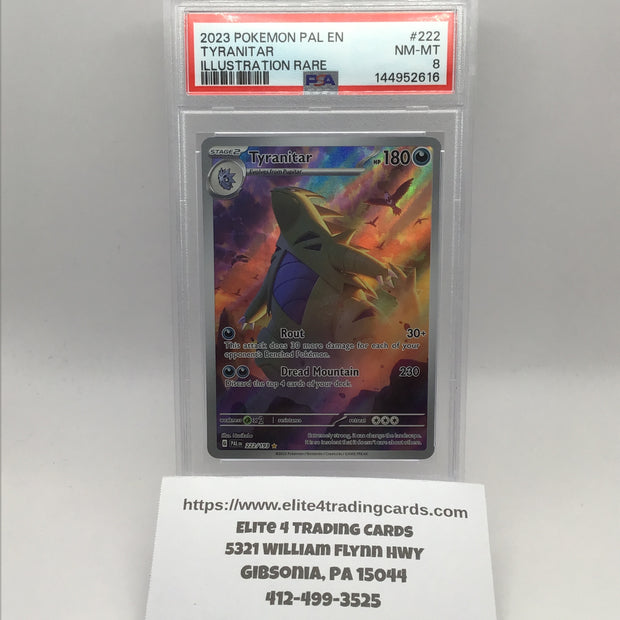 2023 Pokemon PAL EN Tyranitar #222 (PSA 8)