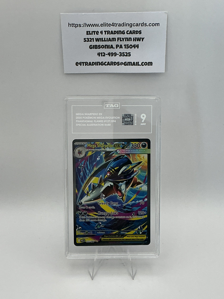 Mega Sharpedo ex #127 Pokemon Phantasmal Flames (TAG 9)