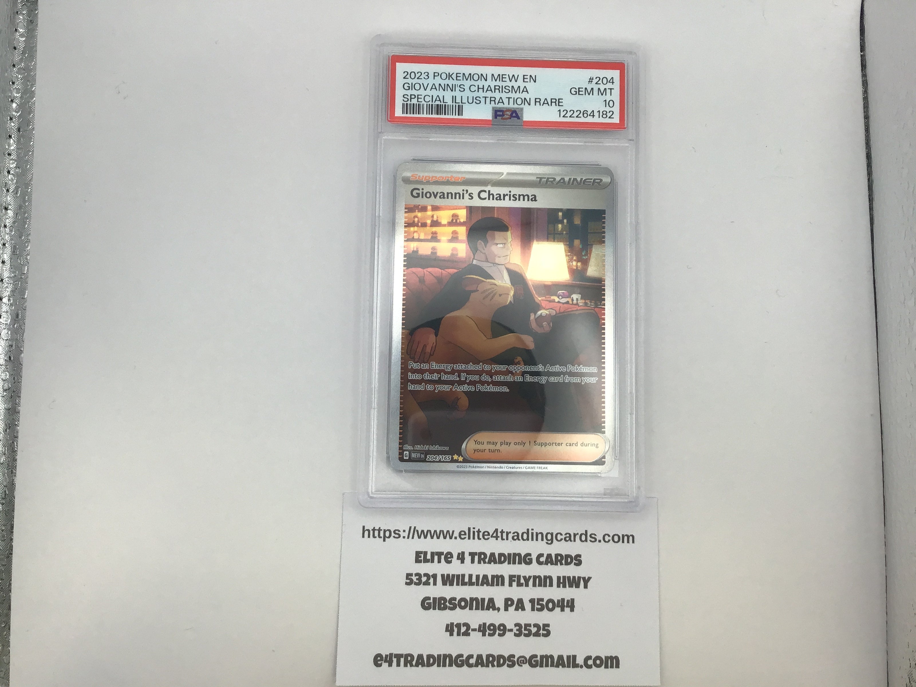 Giovanni's Charisma #204 Pokemon Scarlet & Violet 151 (PSA 10)