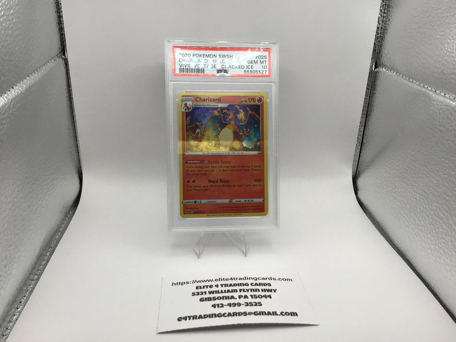 Charizard [Cracked Ice] #25 Pokemon Vivid Voltage (PSA 10)