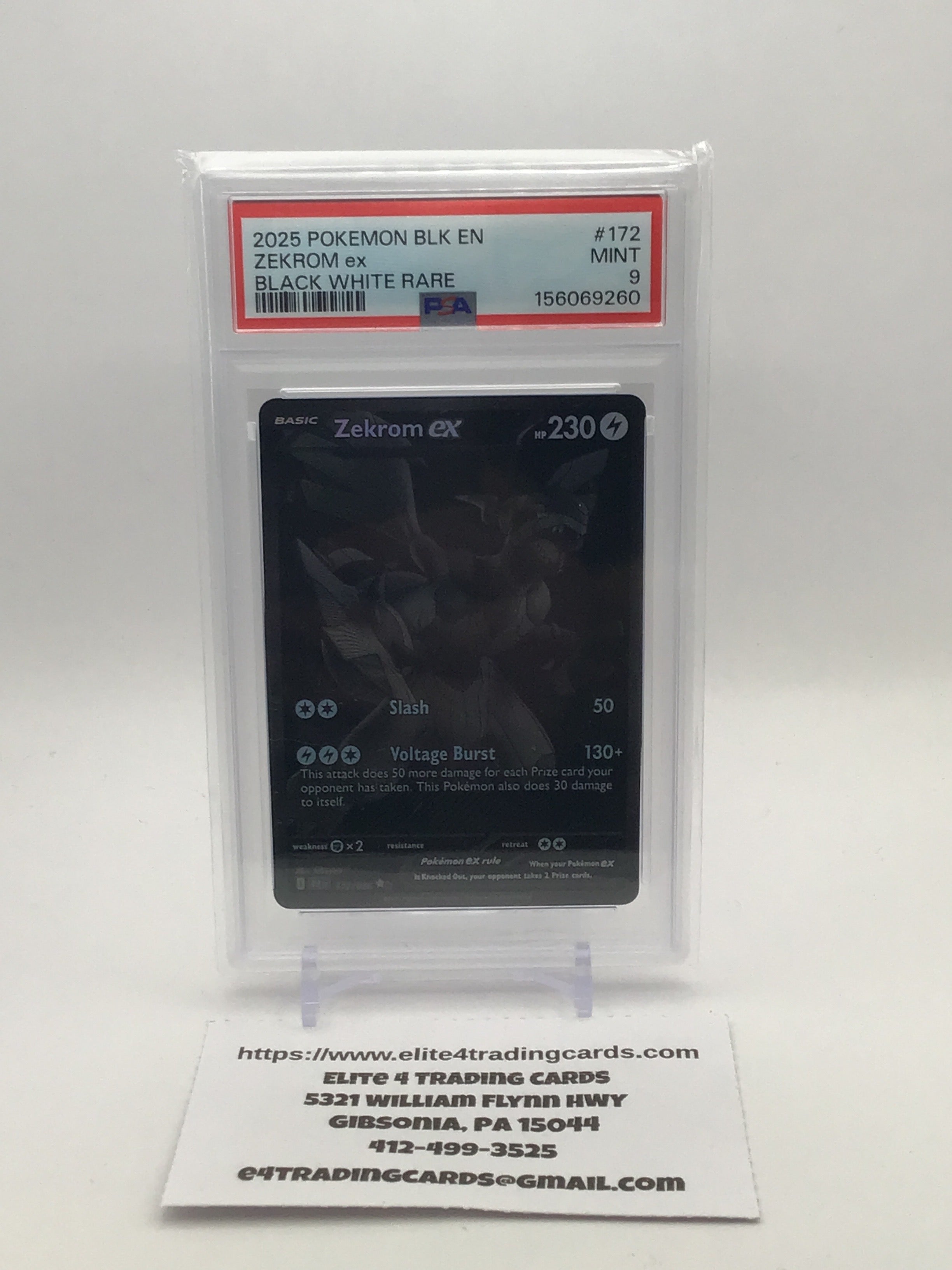 Zekrom ex #172 Pokemon Black Bolt (PSA 9)