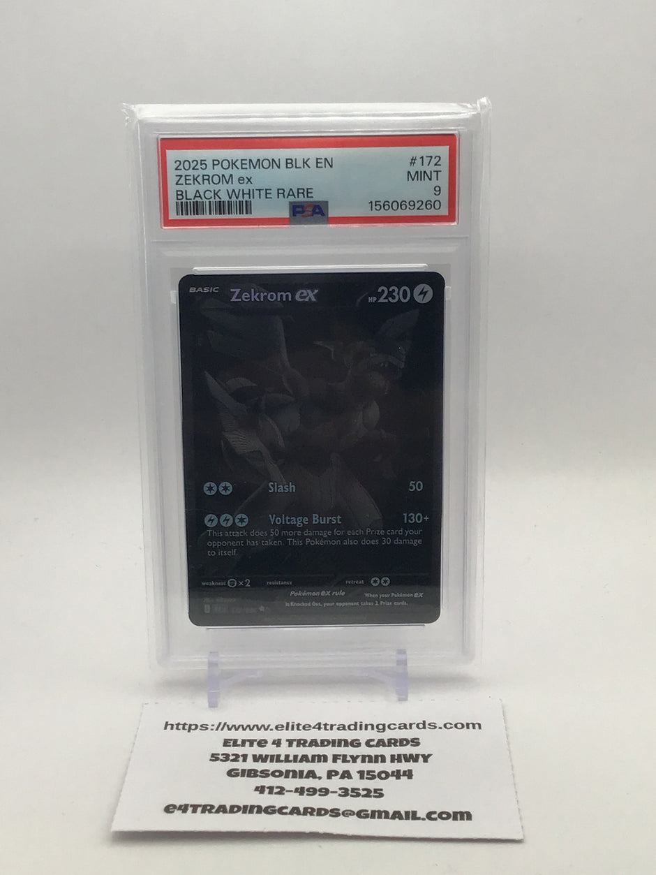 Zekrom ex #172 Pokemon Black Bolt (PSA 9)