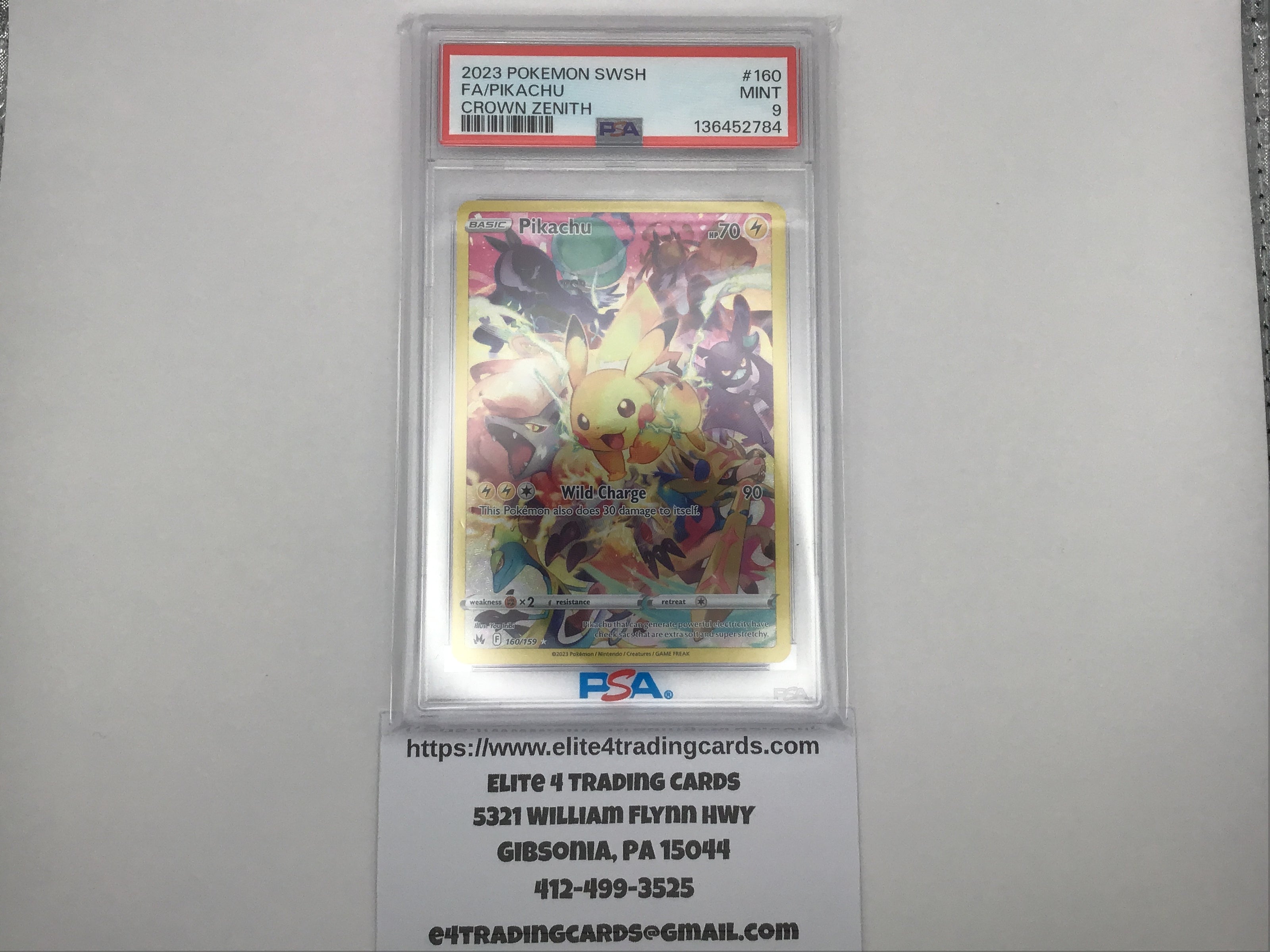 Pikachu #160 Pokemon Crown Zenith (PSA 9)