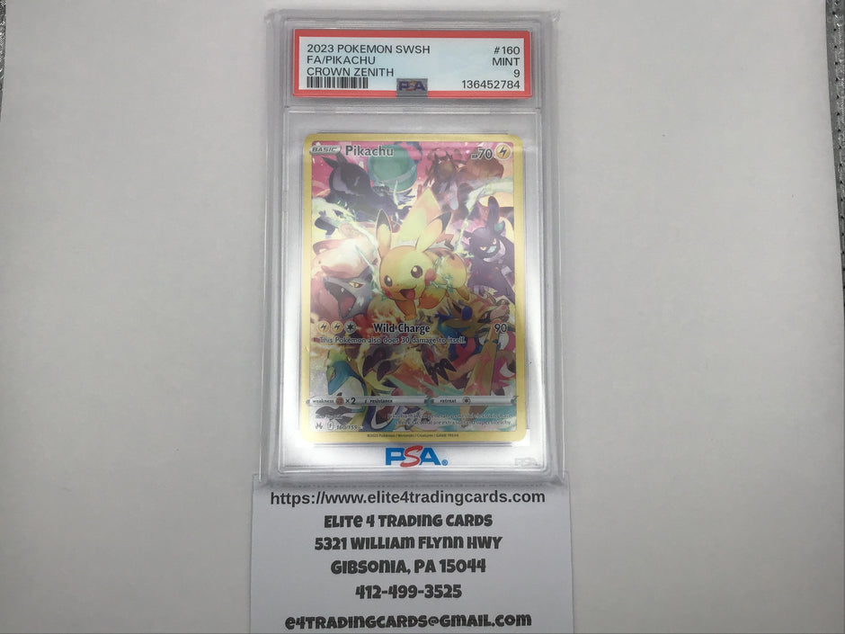 Pikachu #160 Pokemon Crown Zenith (PSA 9)