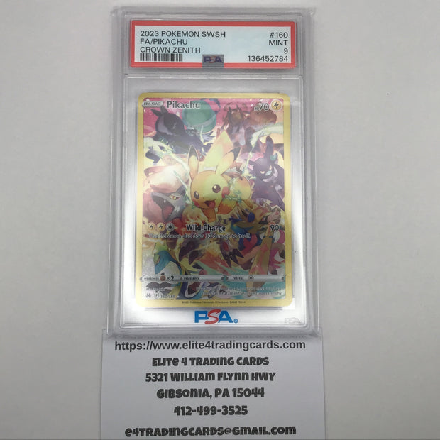 Pikachu #160 Pokemon Crown Zenith (PSA 9)