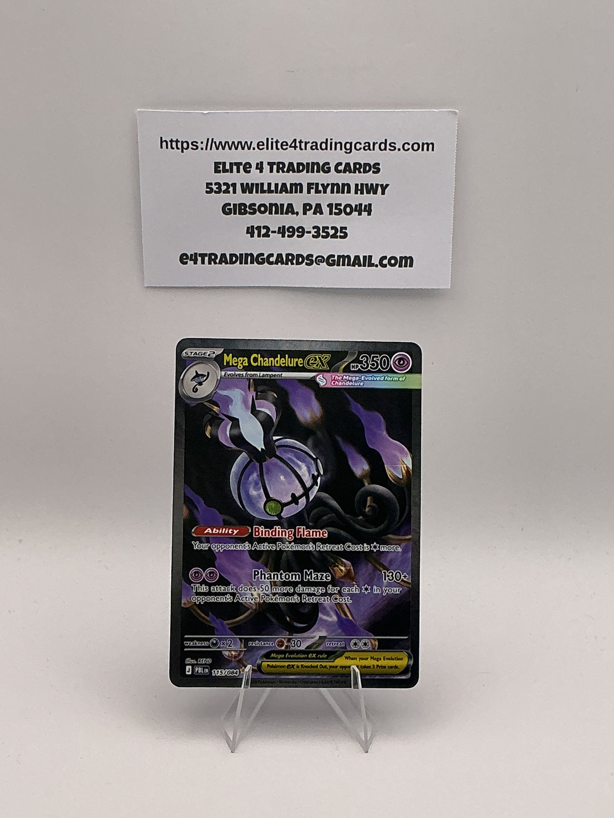 Mega Chandelure ex - 115/084 - ME05: Pitch Black (PBL)