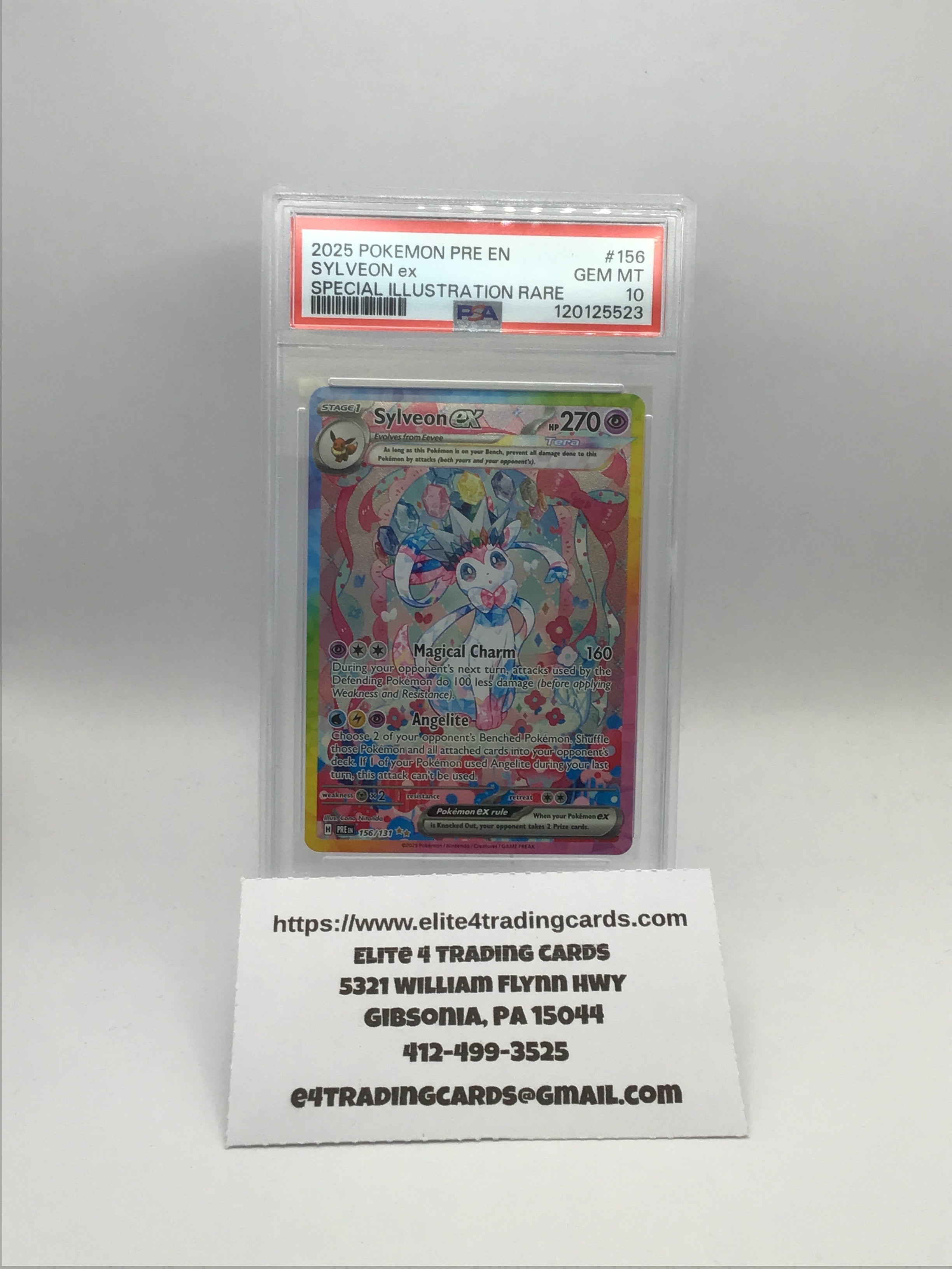 Sylveon ex #156 Pokemon Prismatic Evolutions (PSA 10)
