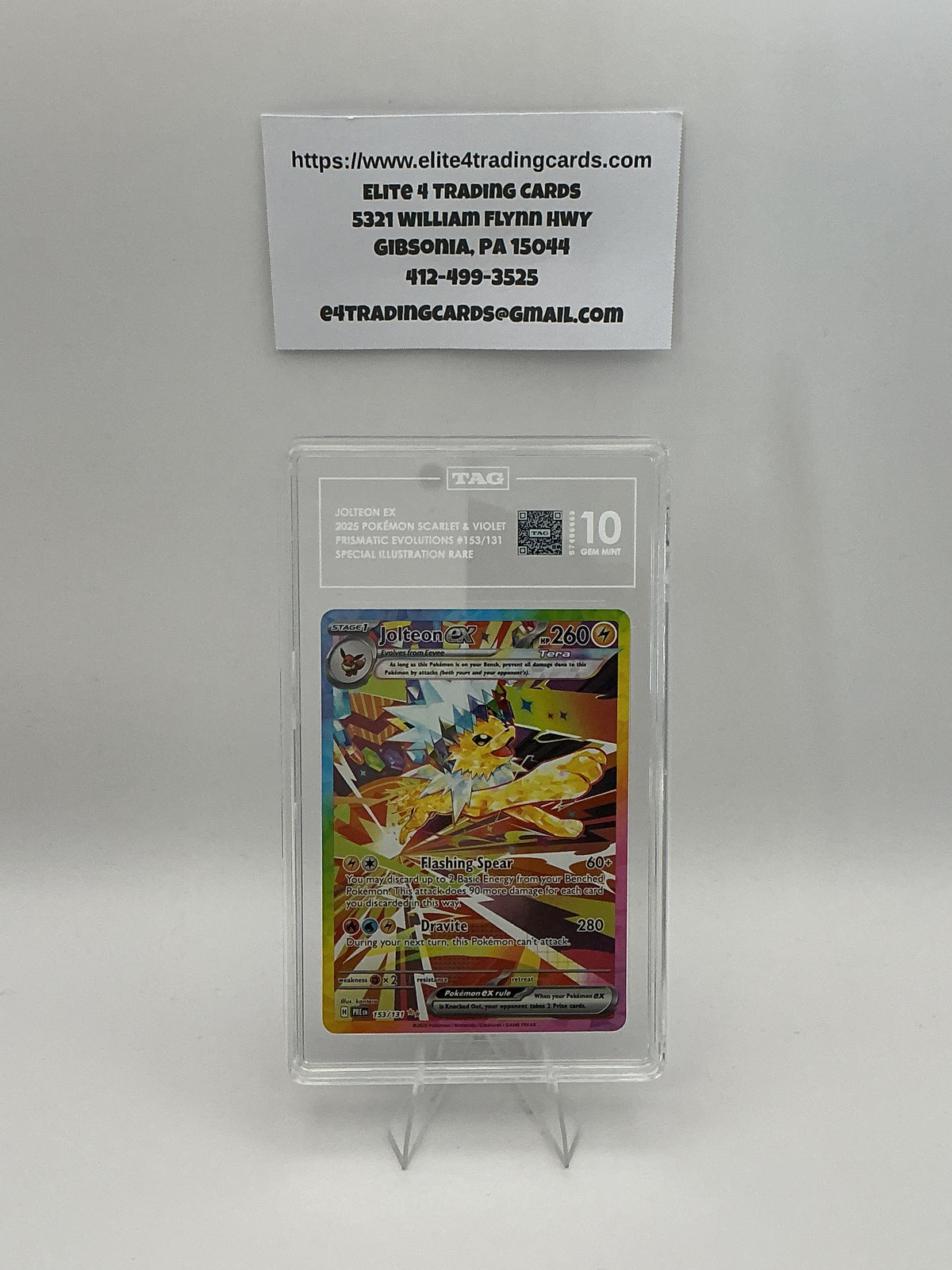 Jolteon ex #153 Pokemon Prismatic Evolutions (TAG 10)