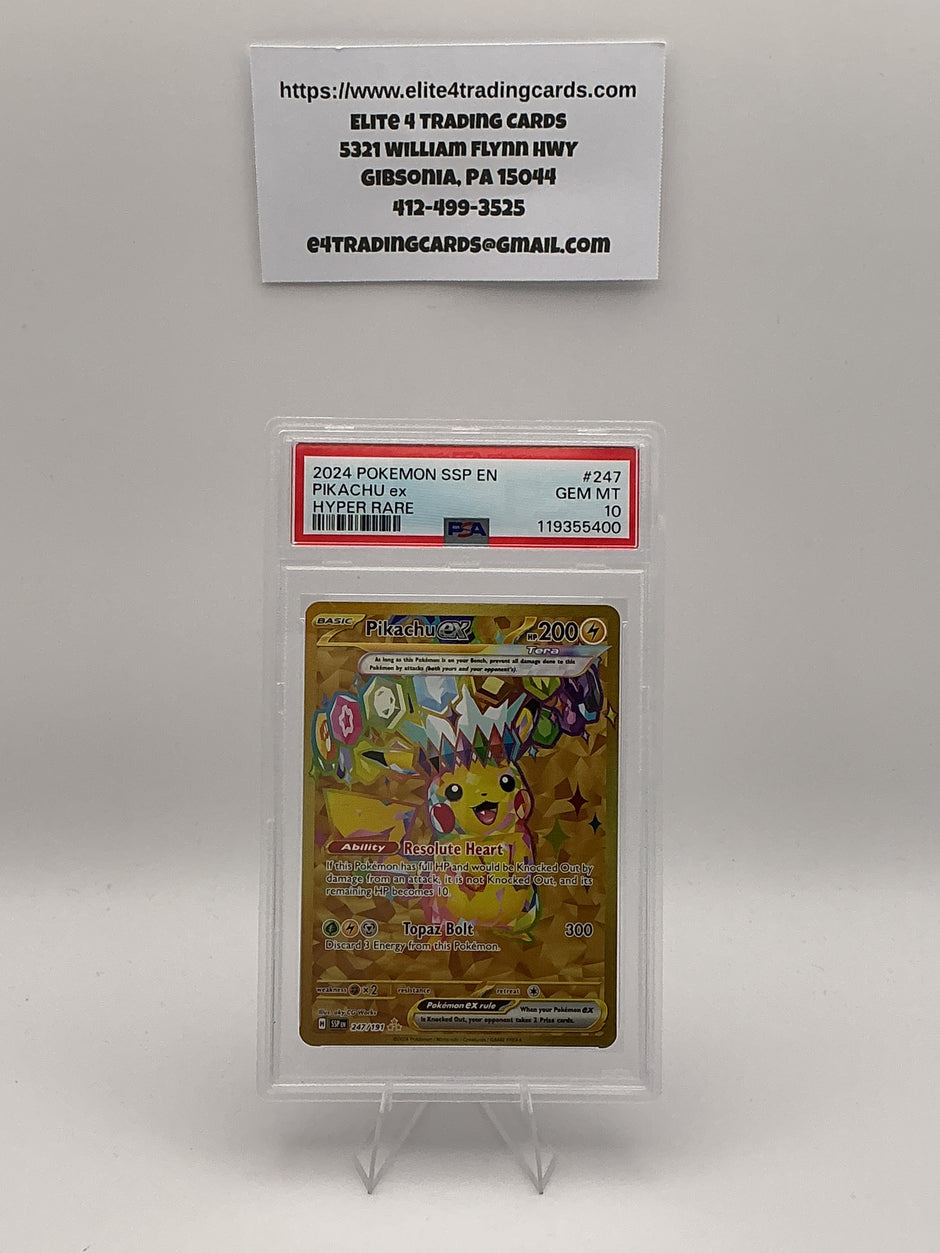 Pikachu ex #247 Pokemon Surging Sparks (PSA 10)