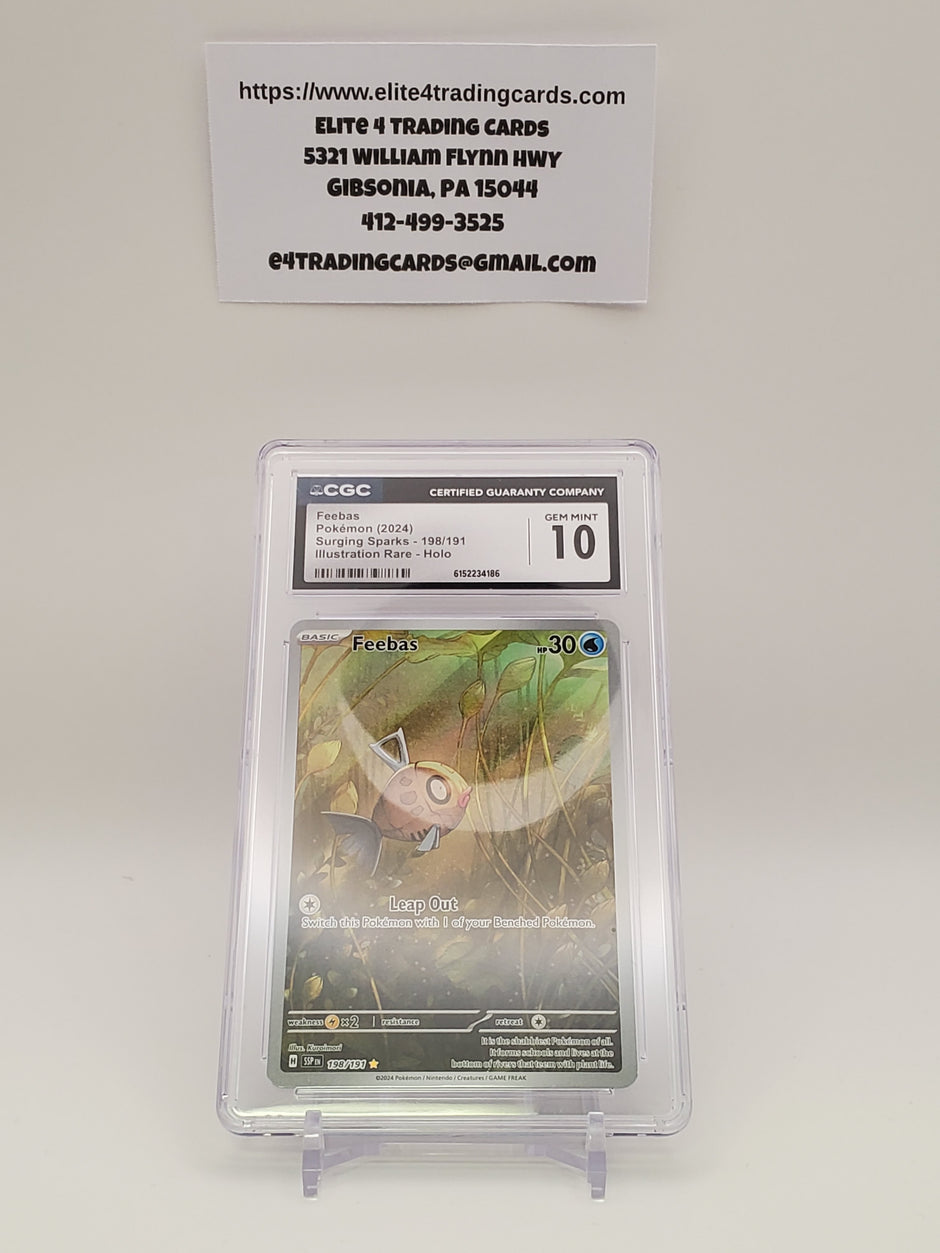 Feebas pokemon 2024 Surging Sparks 198/191 (CGC 10)