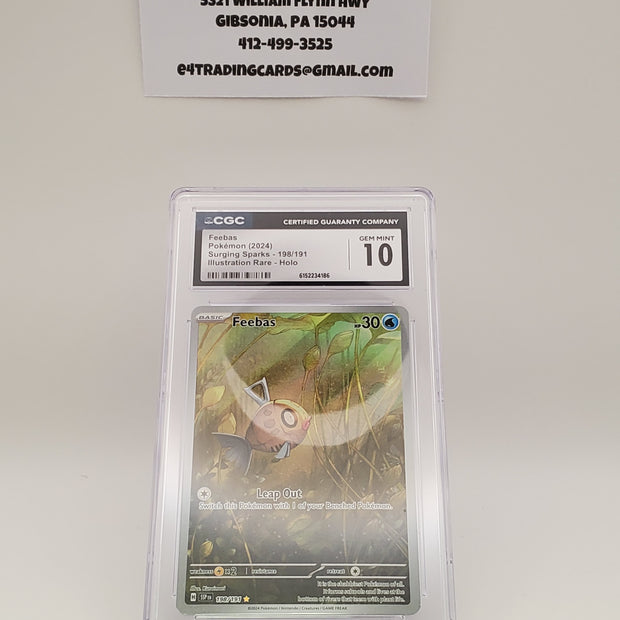 Feebas pokemon 2024 Surging Sparks 198/191 (CGC 10)