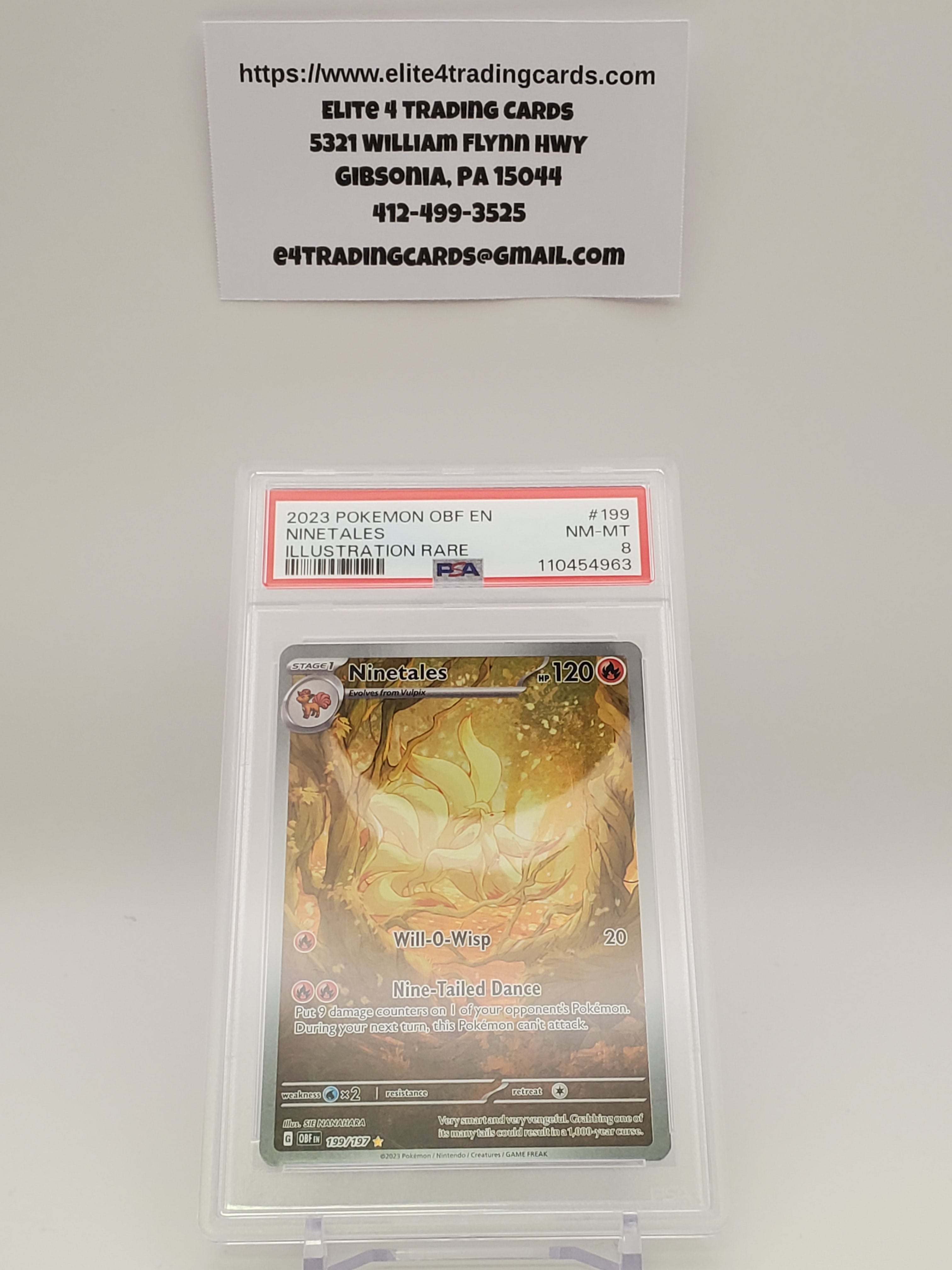 2023 Pokemon OBF en Ninetales #199 (PSA 8)