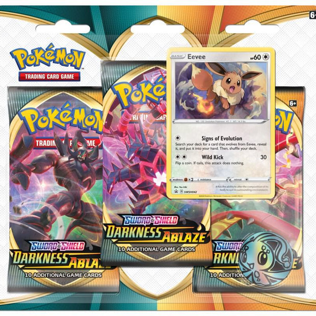 Darkness Ablaze 3 Pack Blister [Eevee] - SWSH03: Darkness Ablaze (SWSH03)