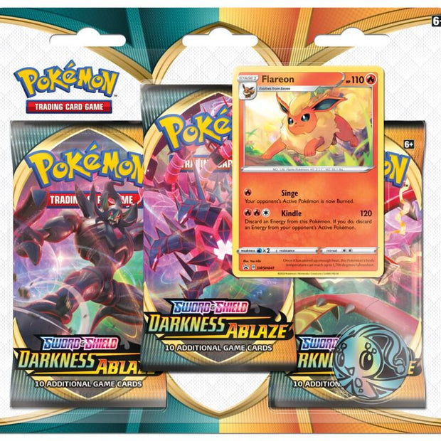 Darkness Ablaze 3 Pack Blister [Flareon] - SWSH03: Darkness Ablaze (SWSH03)