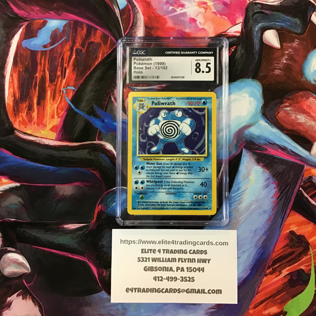 Poliwrath #13 Pokemon Base Set (CGC 8.5)