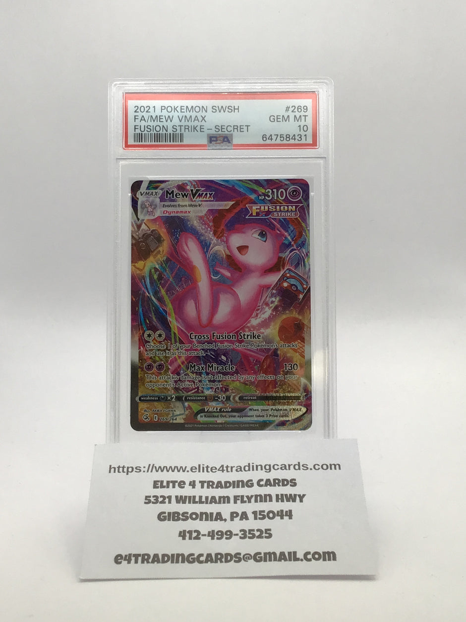 Mew VMAX #269 Pokemon Fusion Strike (PSA 10)