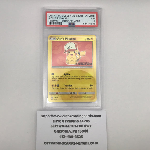 Ash's Pikachu #SM109 Pokemon Promo (PSA 7)