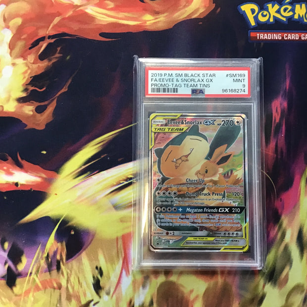 PSA 9 Eevee and Snorlax GX