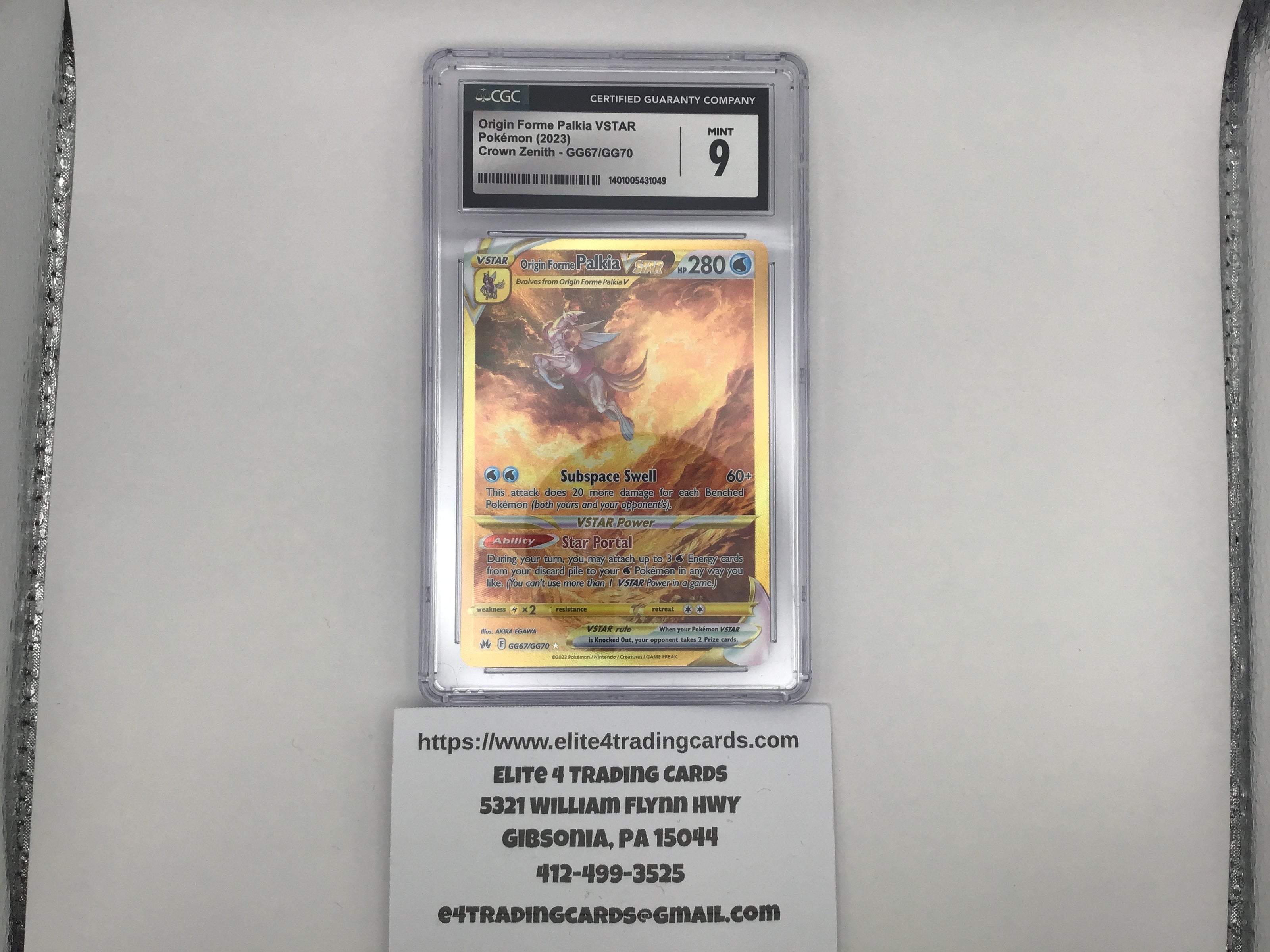 Origin Forme Palkia VSTAR #GG67 Pokemon Crown Zenith (CGC 9)
