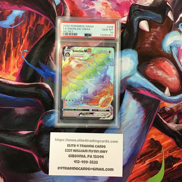 Snorlax VMax #206 Pokemon Sword & Shield (PSA 10)