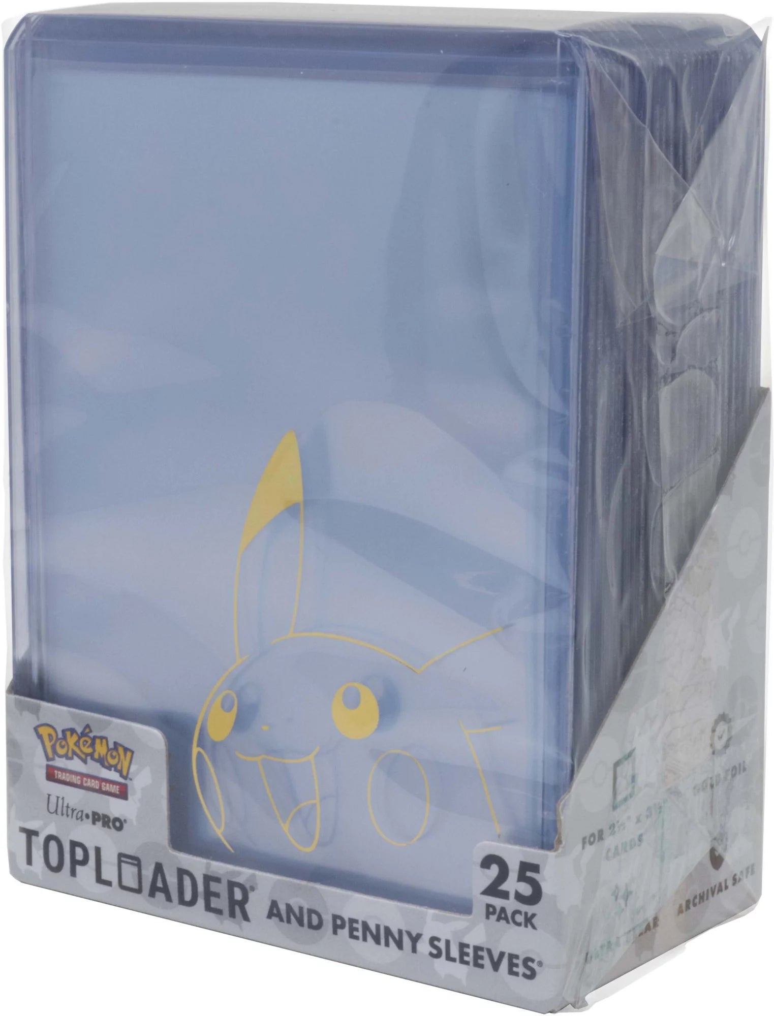 Ultra Pro Pikachu TOPLOADER and PENNY SLEEVES Combo Pack for Pokémon TCG (25 PACK)