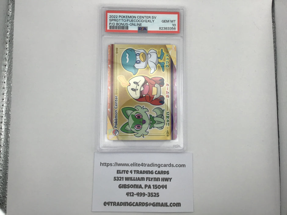 2022 Pokemon Center Scarlet & Violet Pre-Order Bonus Sprigatito/Fuecoco/Quaxly (PSA 10)