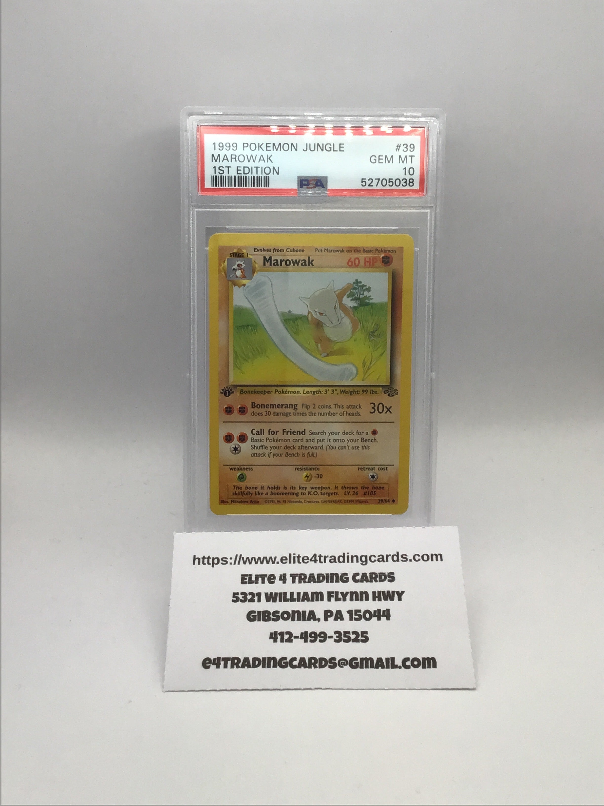 Marowak - Jungle (JU) First Edition PSA 10