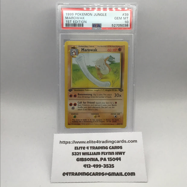 Marowak - Jungle (JU) First Edition PSA 10