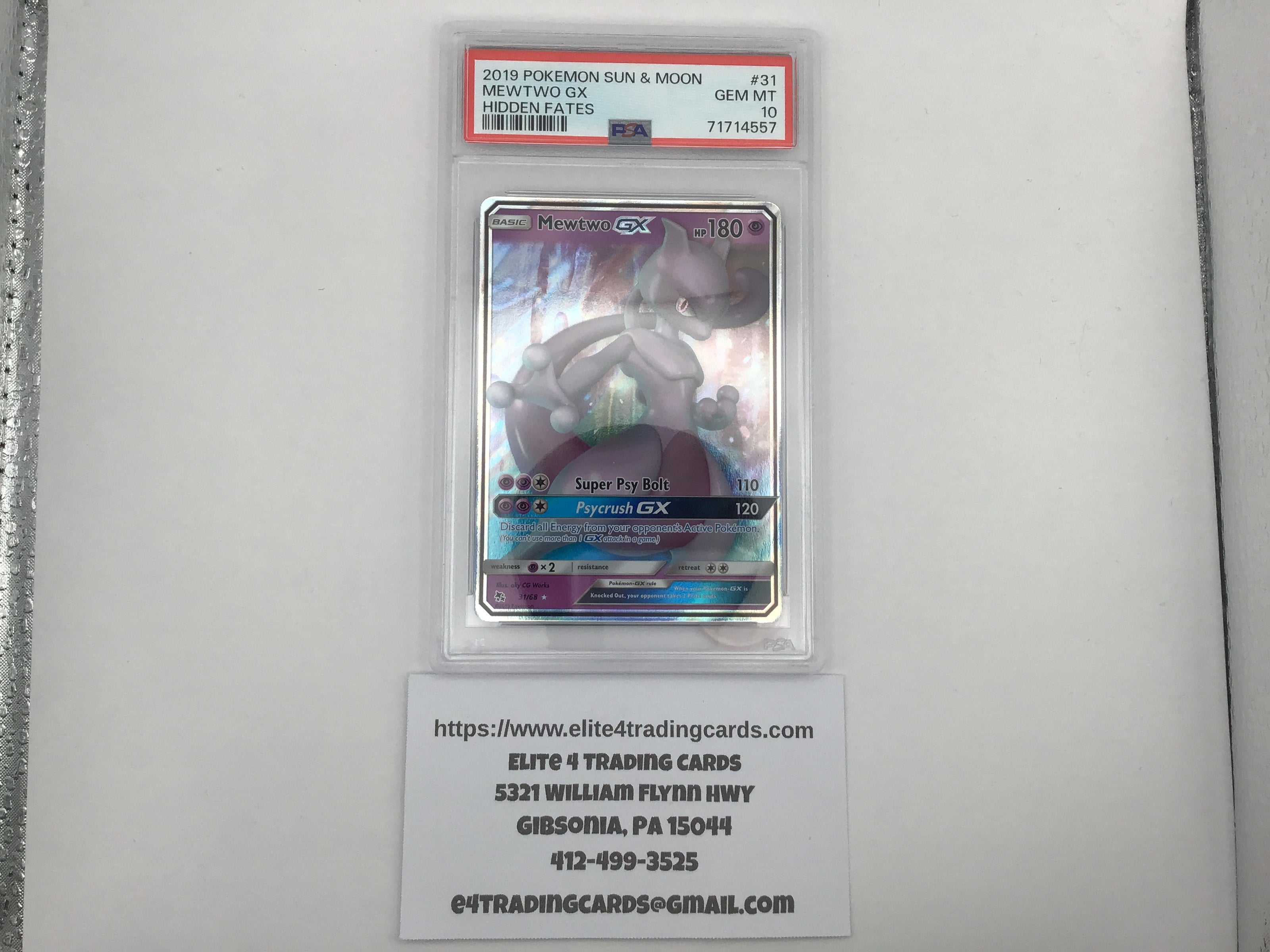 Mewtwo GX #31 Pokemon Hidden Fates (PSA 10)