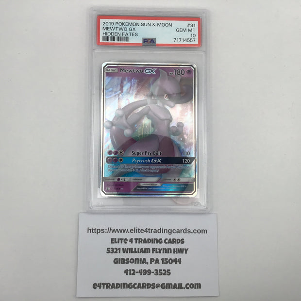 Mewtwo GX #31 Pokemon Hidden Fates (PSA 10)
