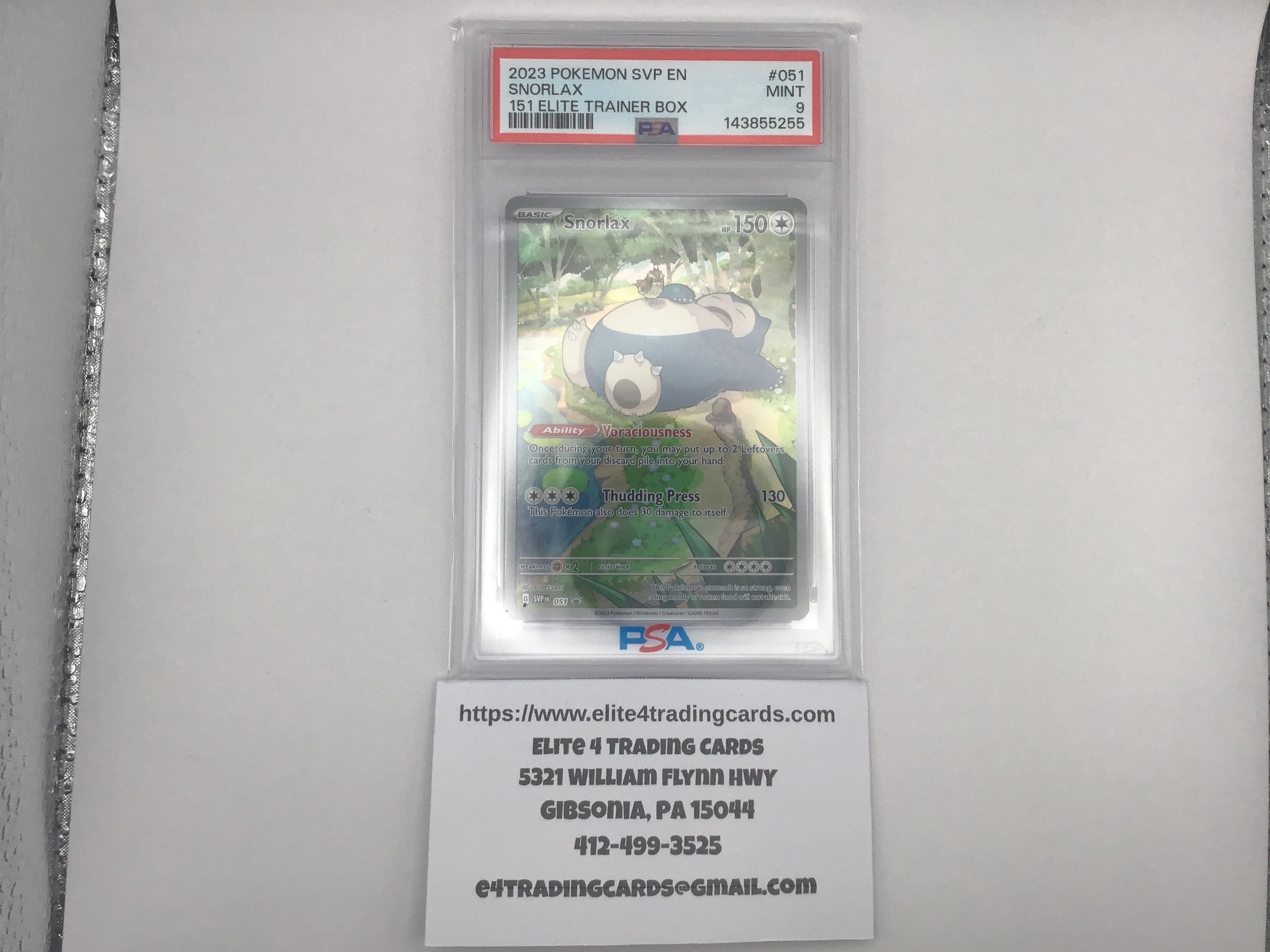 Snorlax #51 Pokemon Promo (PSA 9)