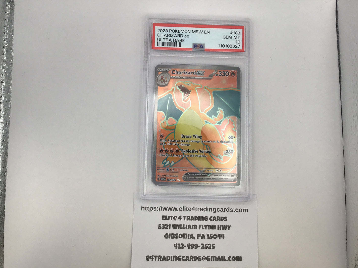 Charizard ex #183 Pokemon Scarlet & Violet 151 (PSA 10)