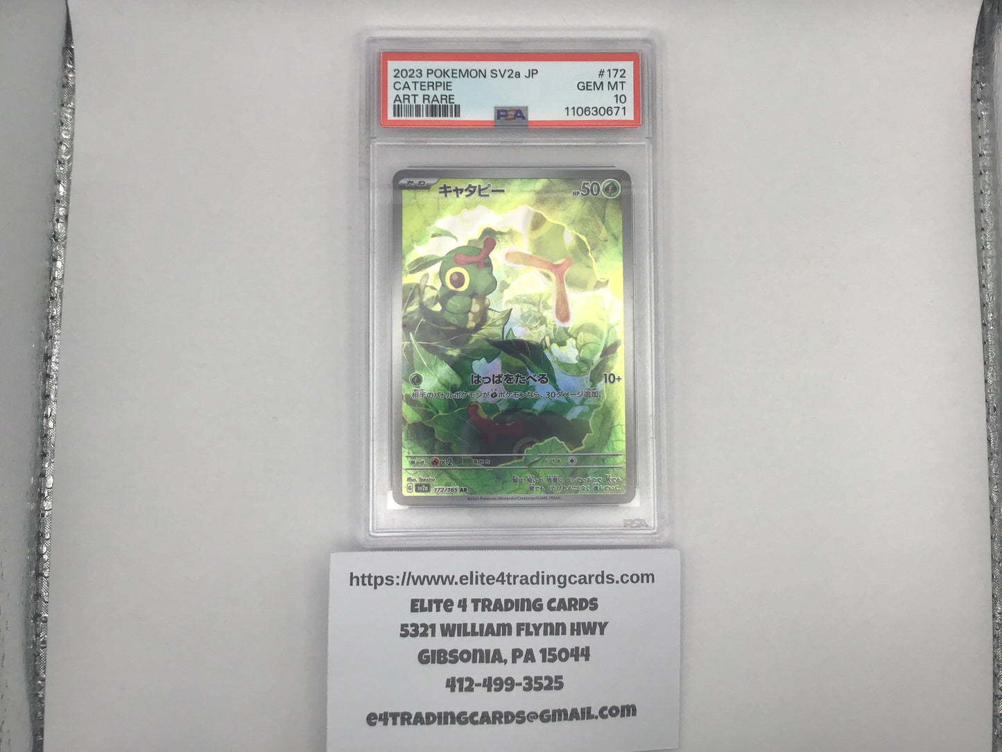 Caterpie #172 Pokemon Japanese Scarlet & Violet 151 (PSA 10)