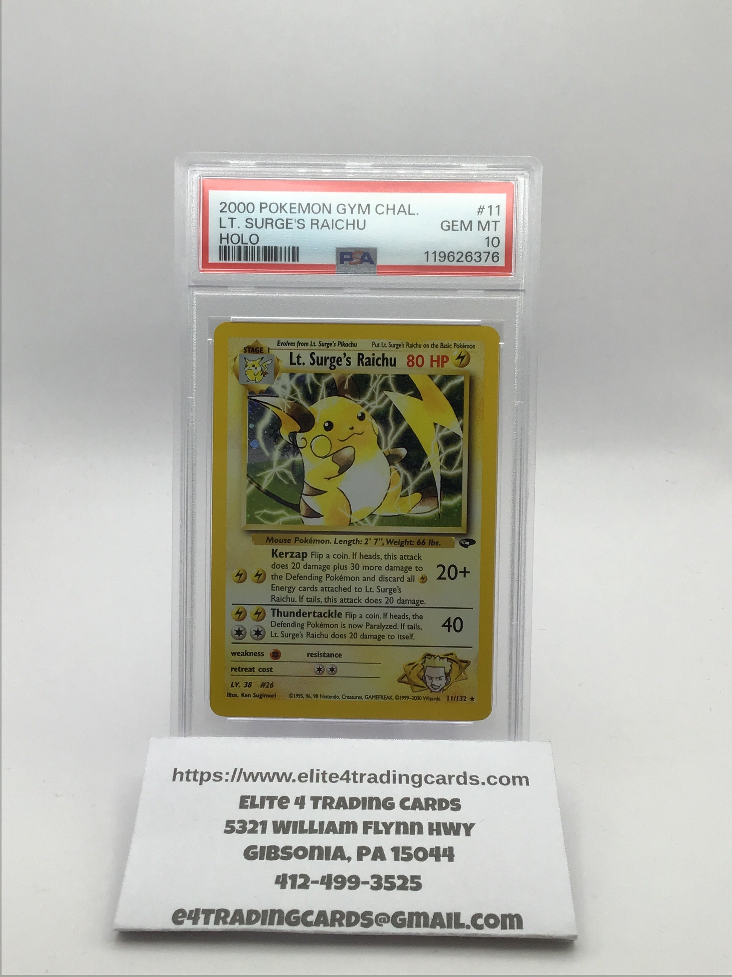 Lt. Surge's Raichu #11 Pokemon Gym Challenge (PSA 10)