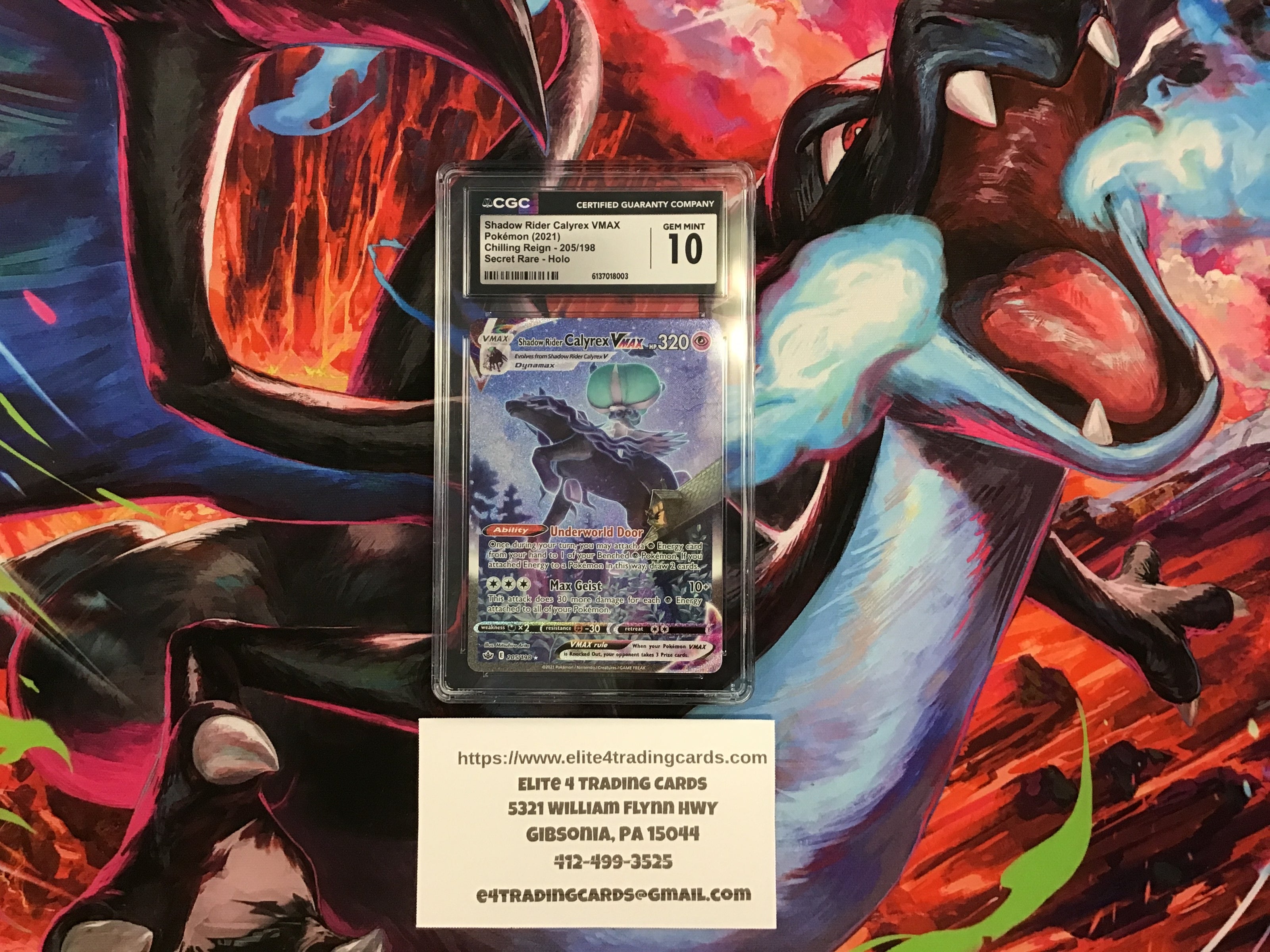 Shadow Rider Calyrex VMAX #205 Pokemon Chilling Reign (CGC 10)