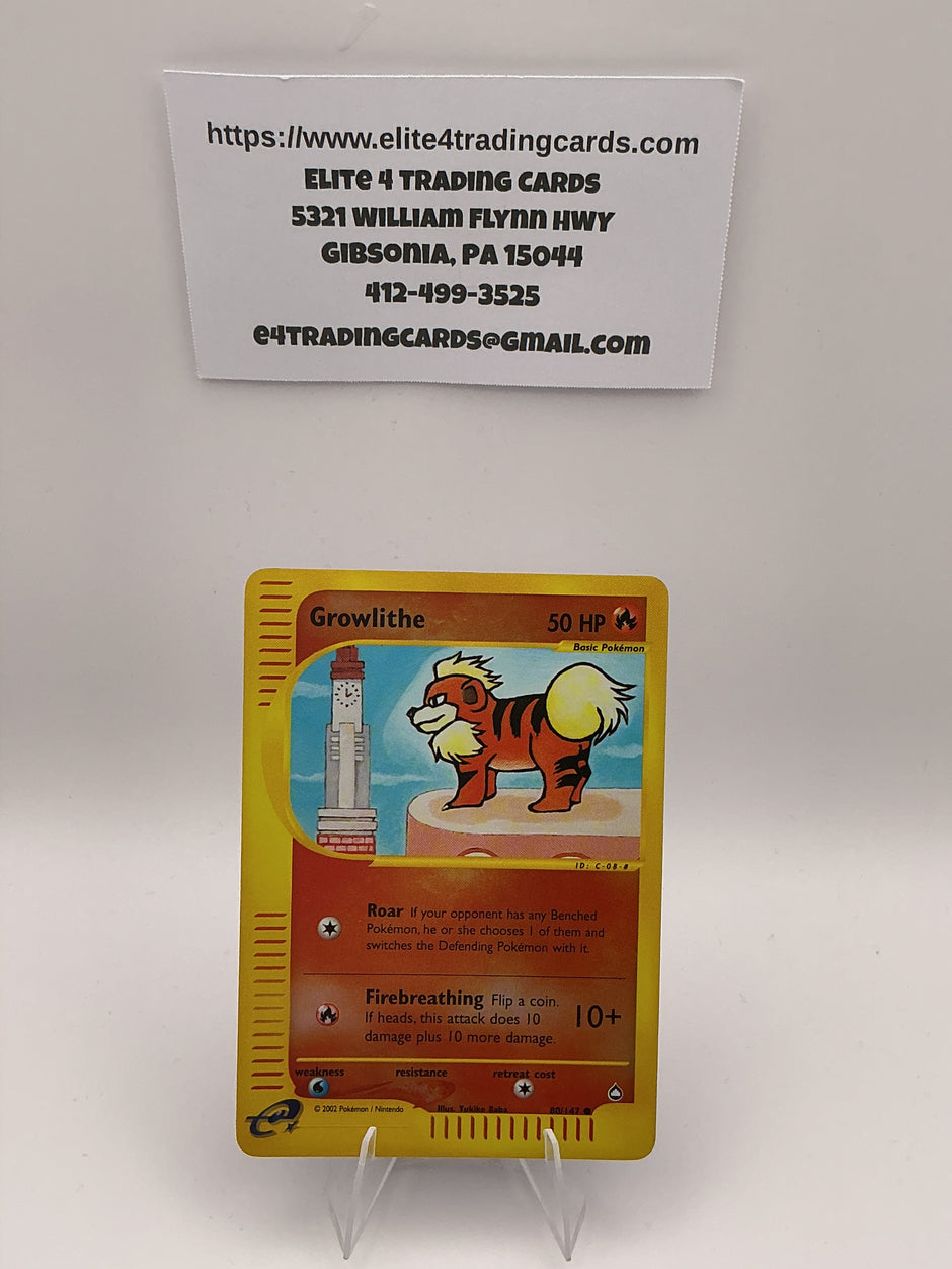 Growlithe (80) - Aquapolis (AQ) Holofoil -LP-NM