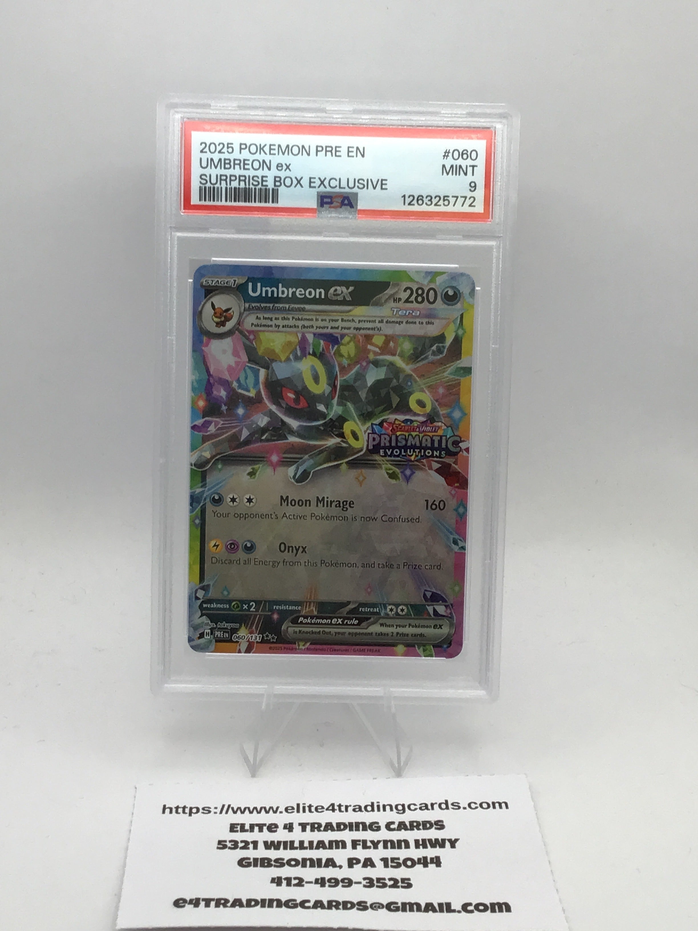 Umbreon ex #60 Pokemon Prismatic Evolutions (PSA 9)
