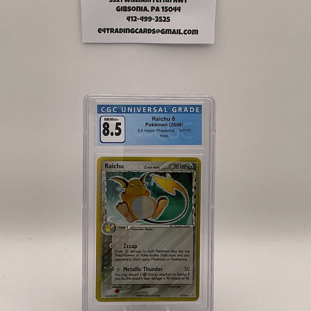 Raichu #15 Pokemon Holon Phantoms (CGC 8.5)