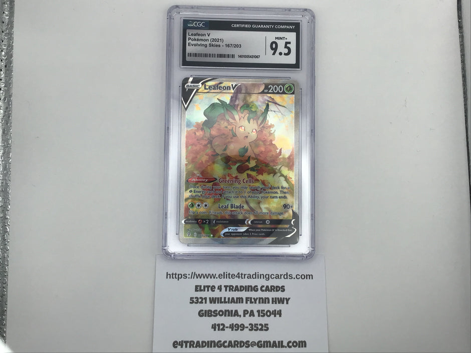 Leafeon V #167 Pokemon Evolving Skies (CGC 9.5)